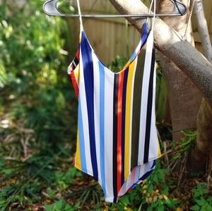 Prep in you step Striped Bodysuit 🔴🔶⬜🔵